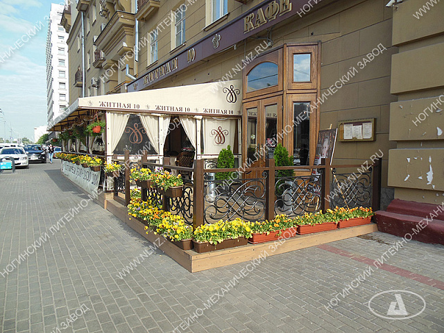 Литое ограждение кафе Житная 10 (Москва)